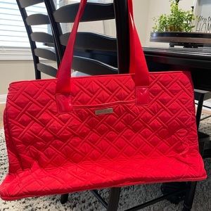 Vera Bradley Bold Red Quilted Travel Bag